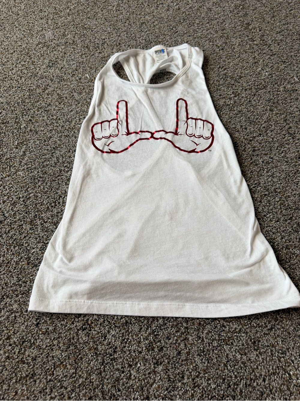 Victoria's Secret PINK 5th & Ocean LA Hands Foil Racerback Tank Top XS